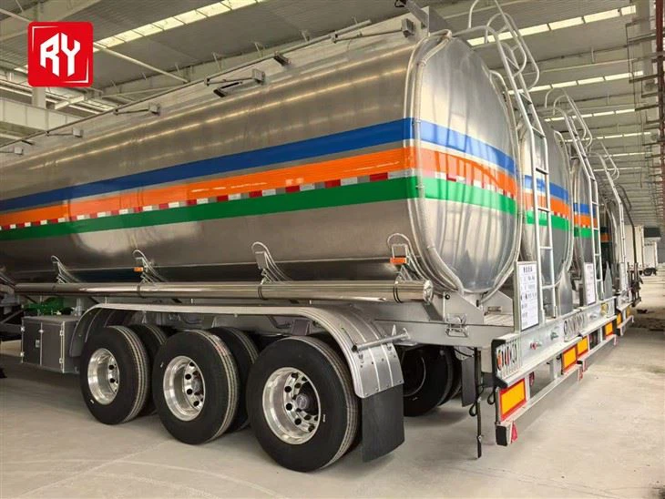 Ruiyuan brand 50 cubic meters 6 compartments aluminum alloy semi-trailer high quality