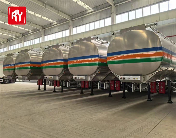 Ruiyuan brand 50 cubic meters 6 compartments aluminum alloy semi-trailer suppliers